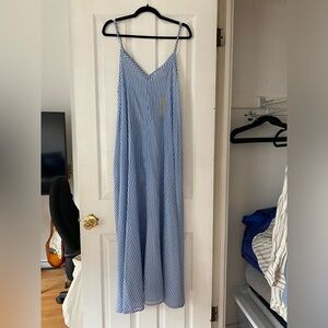 *NWT* C&C California - Blue and White Striped Maxi Dress